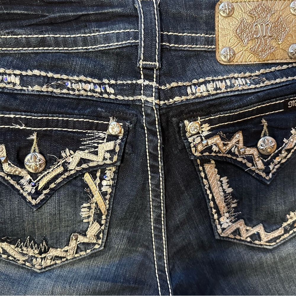 Miss Me Navy Jeans Easy Cropped
